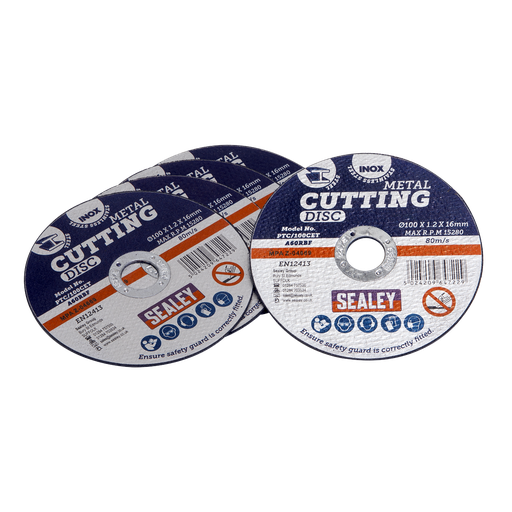 [PTC/100CET5] 100 x 1.2mm Cutting Disc 16mm Bore - Pack of 5