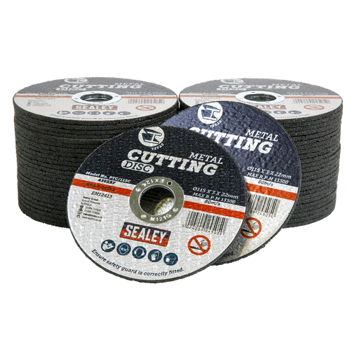 [PTC/115C50] 115 x 3mm Cutting Disc 22mm Bore - Pack of 50