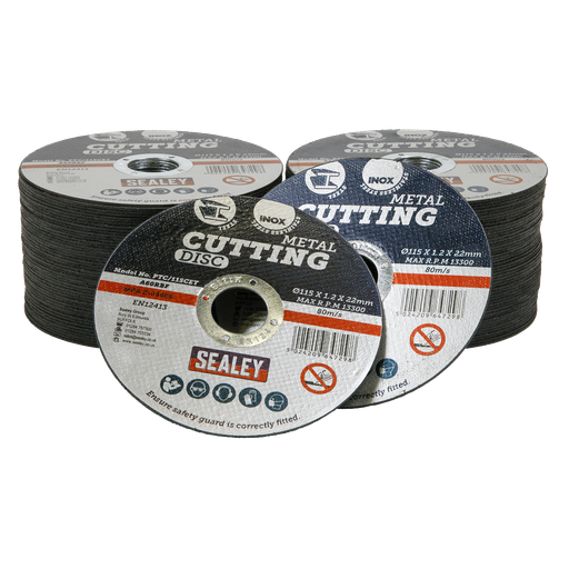 [PTC/115CET100] 115 x 1.2mm Cutting Disc 22mm Bore - Pack of 100