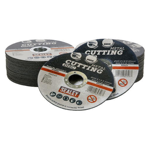 [PTC/115CT50] 115 x 1.6mm Cutting Disc 22mm Bore - Pack of 50