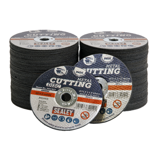 [PTC/3CT100] 75 x 1.2mm Cutting Disc 10mm Bore - Pack of 100