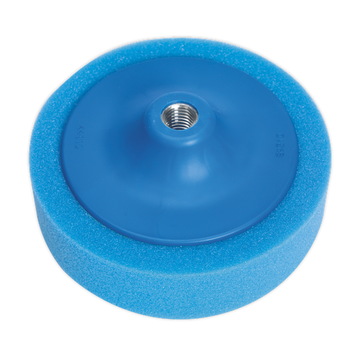 [PTC/CH/5/8-B] 150 x 50mm Buffing & Polishing Foam Head 5/8"UNC - Blue/Medium