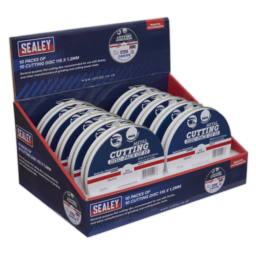 [PTC11510CETD] 115 x 1.2mm Cutting Discs, Packs of 10 - Display Box 10