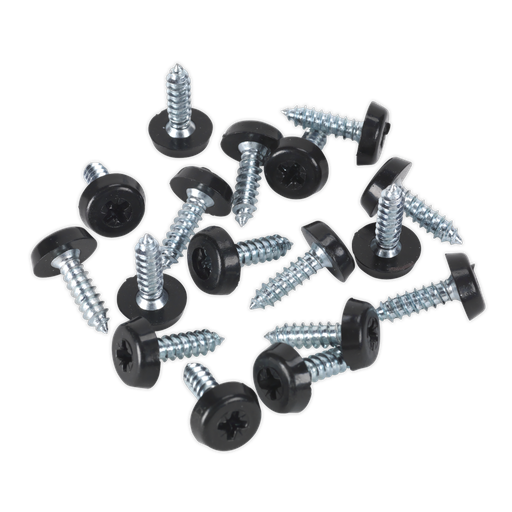 [PTNP3] Numberplate Screw with Plastic Enclosed Head 4.8 x 18mm, Black - Pack of 50