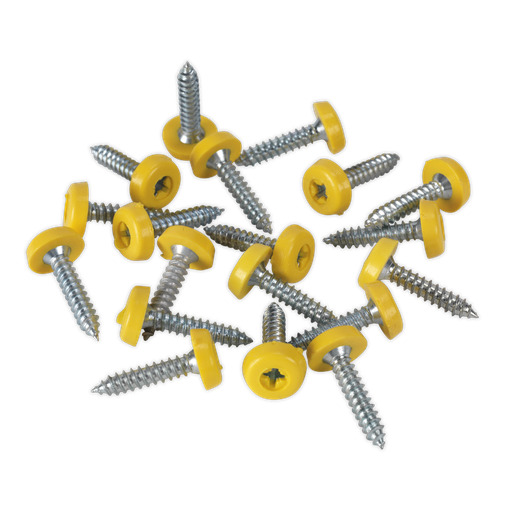 [PTNP6] Numberplate Screw with Plastic Enclosed Head 4.8 x 24mm, Yellow - Pack of 50