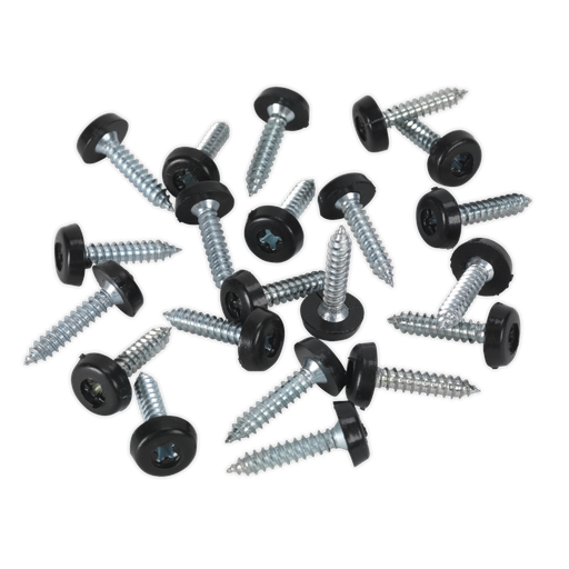 [PTNP7] Numberplate Screw with Plastic Enclosed Head 4.8 x 24mm, Black - Pack of 50