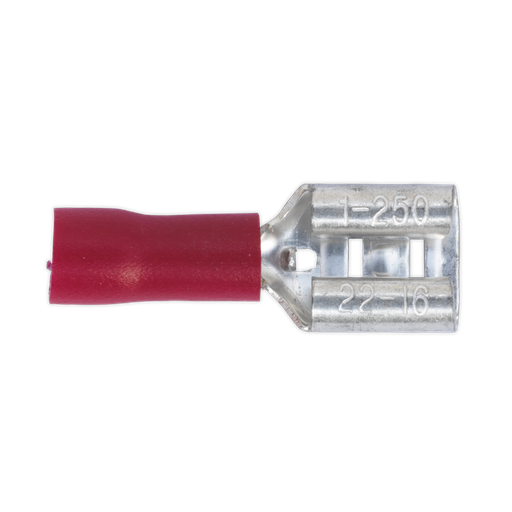 [RT21] Push-On Female Terminal 6.3mm, Red - Pack of 100