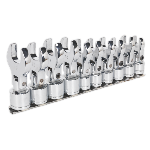 [S01043] Siegen Flexible Crow's Foot Open-End Spanner Set 3/8"Sq Drive 10pc