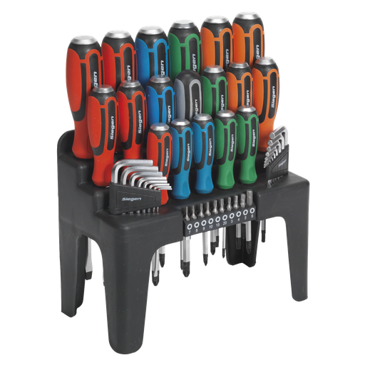 [S01106] Siegen Hammer-Thru Screwdriver, Hex Key & Bit Set 44pc
