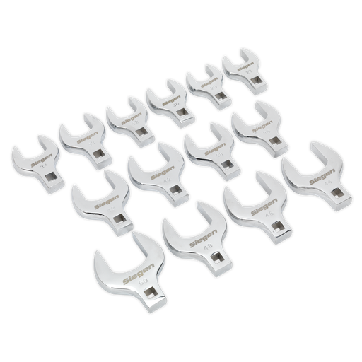 [S01109] Siegen Crow's Foot Open End Spanner Set 1/2"Sq Drive 14pc