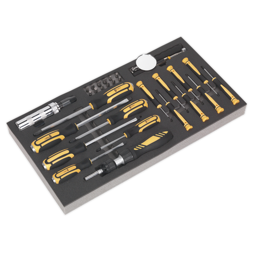 [S01128] Siegen Screwdriver Set Tool with Tray 36pc
