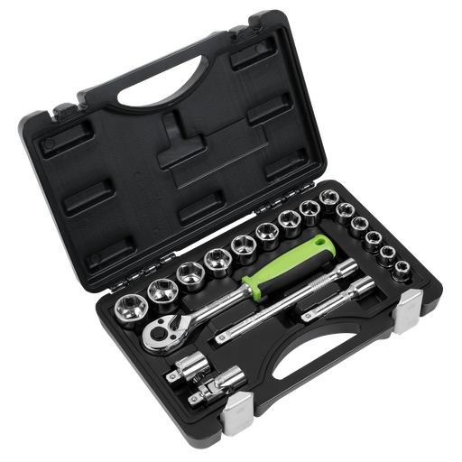 [S01235] Siegen Socket Set 3/8"Sq Drive 19pc