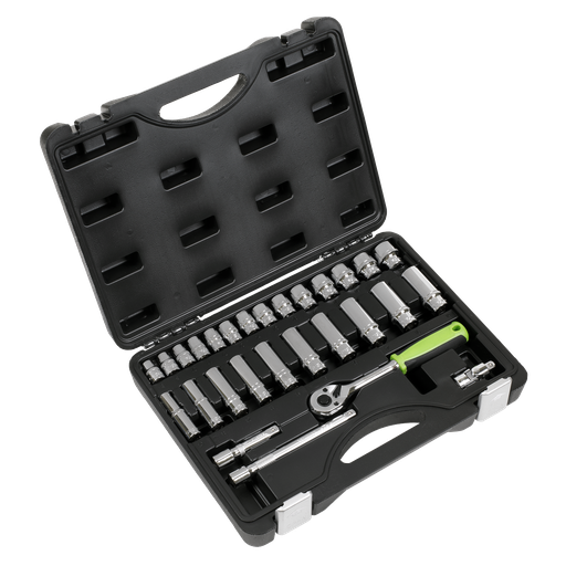 [S01236] Siegen Socket Set 3/8"Sq Drive 28pc