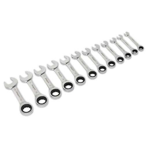 [S0633] Siegen Stubby Ratchet Combination Spanner Set 12pc