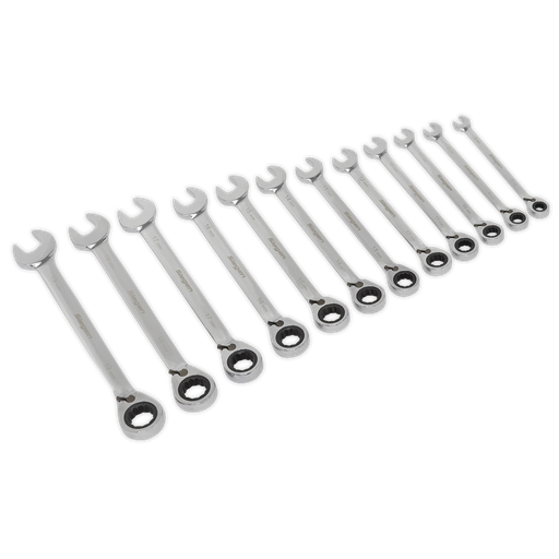 [S0840] Siegen Reversible Ratchet Combination Spanner Set 12pc