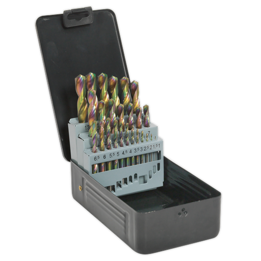 [S0938] Siegen HSS Edge Ground Drill Bit Set 25pc - DIN 338