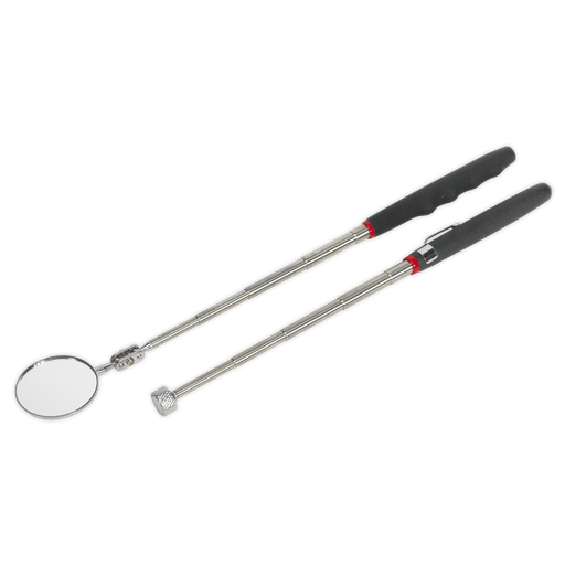 [S0940] Siegen Telescopic Magnetic Pick-Up Tool & Inspection Mirror Set 2pc