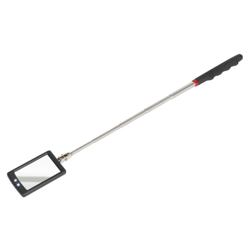 [S0948] Siegen Telescopic Inspection Mirror with 2 LEDs 52 x 83mm