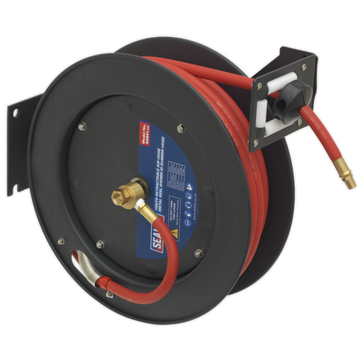 [SA841] 15m Retractable Rubber Air Hose with Steel Reel 10mm ID