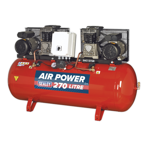 [SAC1276B] 270L Belt Drive Air Compressor with Cast Cylinders 2 x 3hp