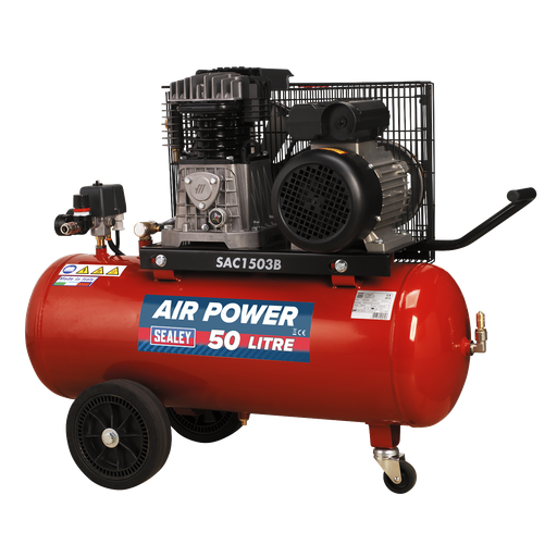 [SAC1503B] 50L Belt Drive Air Compressor with Cast Cylinders & Wheels 3hp