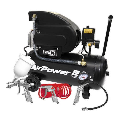 [SAC2420APK] 24L Direct Drive Air Compressor 2hp with 4pc Air Accessory Kit