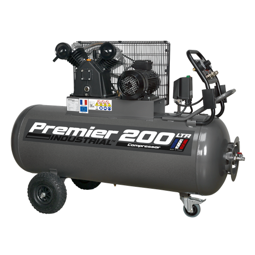 [SAC3203B3PH] Premier 200L Belt Drive Air Compressor with Front Control Panel 3hp 415V 3ph