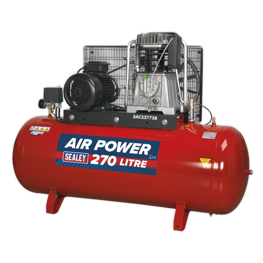 [SAC52775B] 270L Belt Drive Air Compressor with Cast Cylinders 7.5hp 3ph 2-Stage