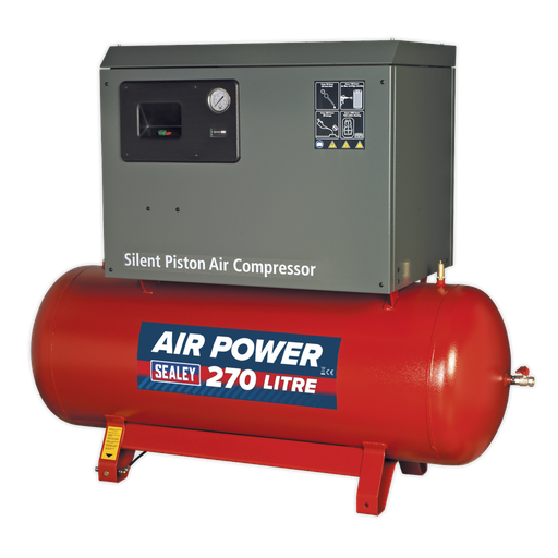 [SAC72775BLN] 270L Low Noise Belt Drive Air Compressor with Cast Cylinders 7.5hp 3ph 2-Stage