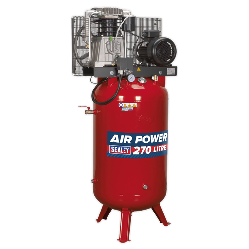 [SACV52775B] 270L Vertical Belt Drive Air Compressor with Cast Cylinders 7.5hp 3ph 2-Stage