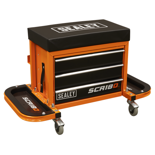 [SCR18O] Mechanic's Utility Seat & Toolbox - Orange