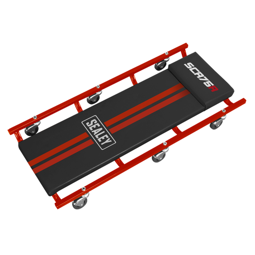 [SCR75] American-Style Deluxe Creeper 36" with Steel Frame & 6 Wheels - Red