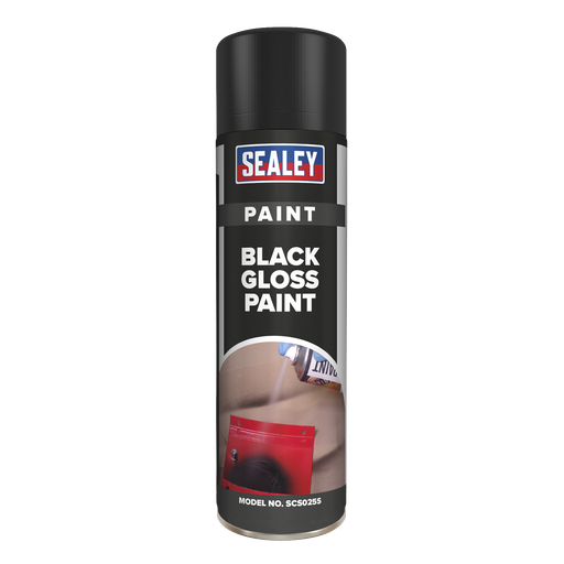 [SCS025] Gloss Paint 500ml, Black - Pack of 6