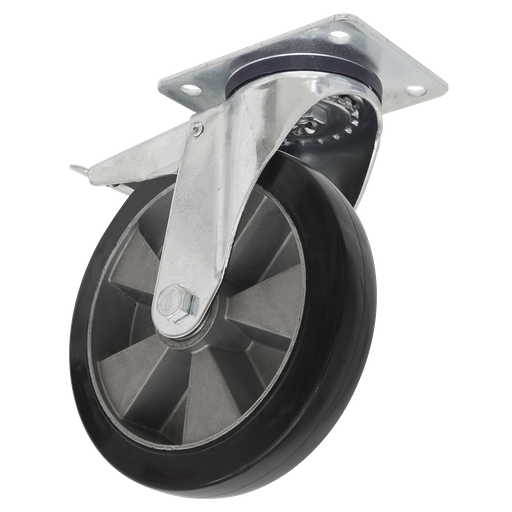 [SCW5200SPLEM] 200mm Castor Wheel with Swivel Plate & Total Lock