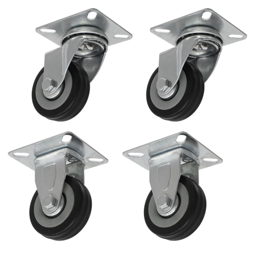 [SCWCOMBO1] 50mm Castor Wheel Combo with Fixed & Swivel Plate 4pc