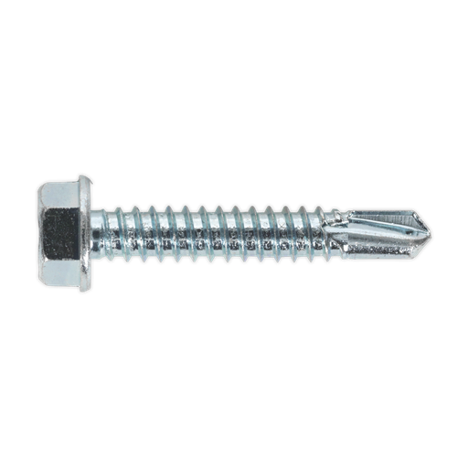 [SDHX6338] Zinc Plated Self-Drilling Hex Head Screw 6.3 x 38mm - Pack of 100