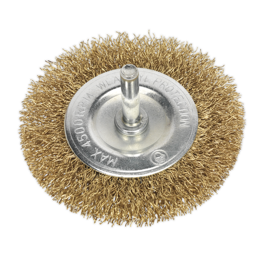 [SFB75] 75mm Crimped Flat Wire Brush with 6mm Shaft