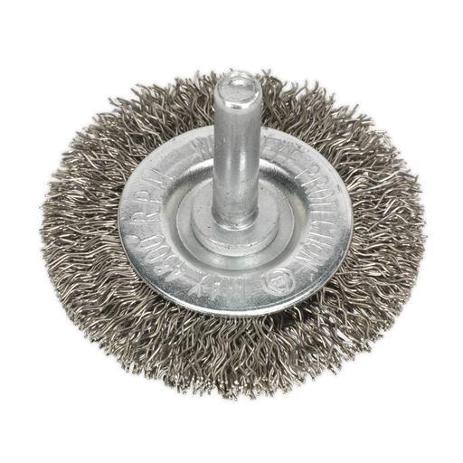 [SFBS50] 50mm Crimped Flat Wire Brush with 6mm Shaft