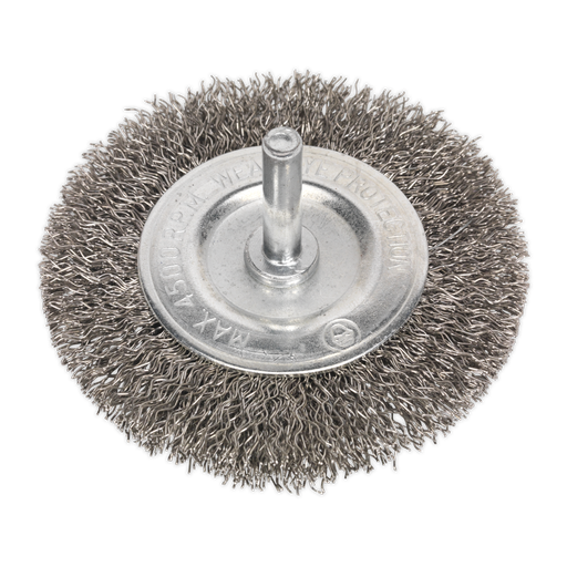 [SFBS75] 75mm Crimped Flat Wire Brush with 6mm Shaft