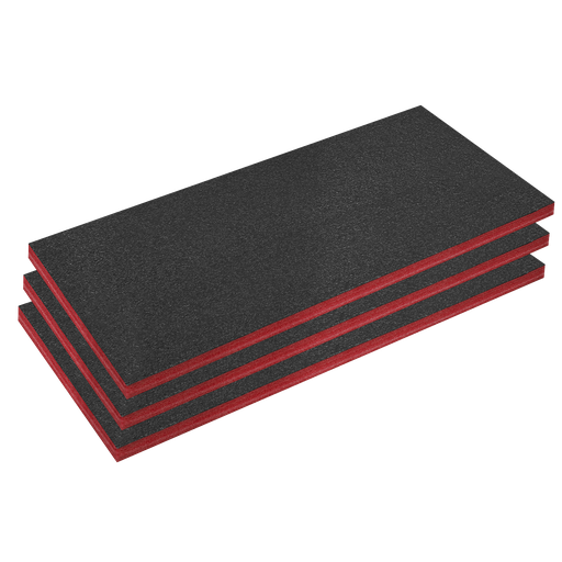[SFPK50R] Easy Peel Shadow Foam® 1200 x 550 x 50mm, Red/Black - Pack of 3