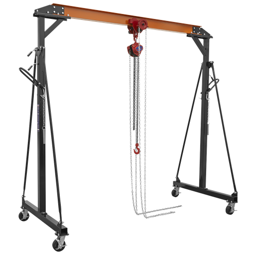 [SG1000KITG] Portable Adjustable Gantry Crane with Geared Trolley Combo 1 Tonne
