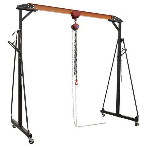 [SG500KIT] Portable Lifting Adjustable Gantry Crane 0.5 Tonne & Hoist Combo