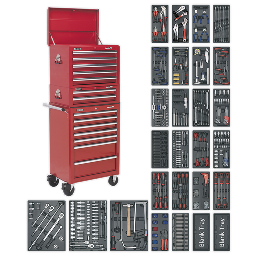 [SPTCOMBO1] Superline PRO® Tool Chest Combination 14 Drawer with 1179pc Tool Kit - Red