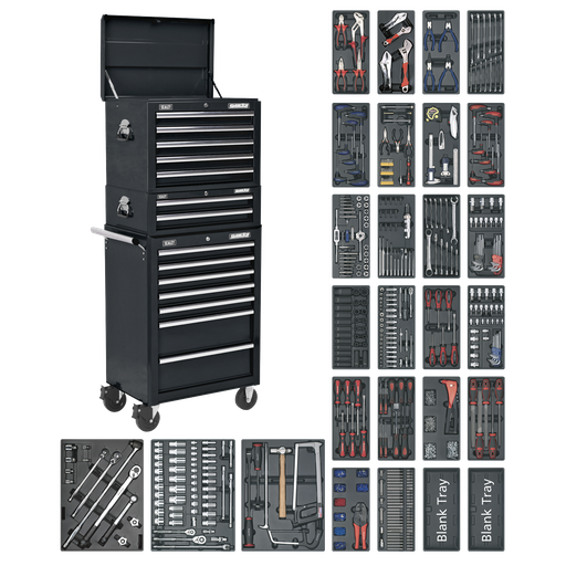 [SPTCOMBO2] Superline PRO® Tool Chest Combination 14 Drawer with 1179pc Tool Kit - Black