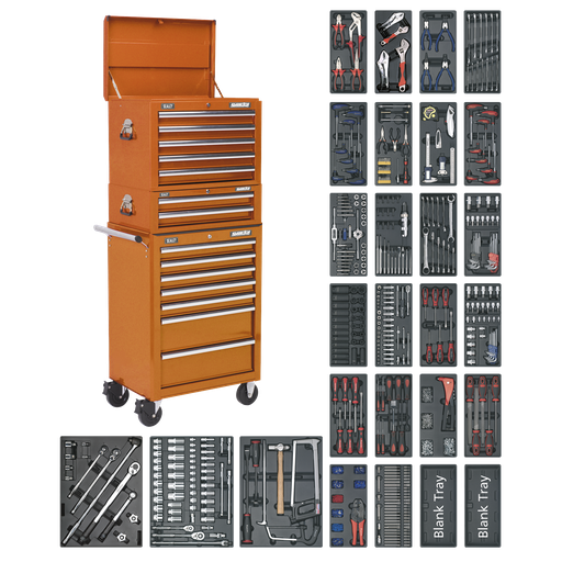 [SPTOCOMBO1] Superline PRO® Tool Chest Combination 14 Drawer with 1179pc Tool Kit - Orange