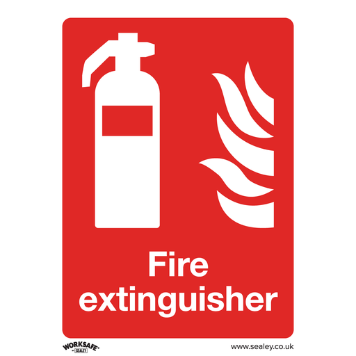 [SS15V10] Worksafe® Fire Extinguisher Safety Sign, Self-Adhesive Vinyl - Pack of 10