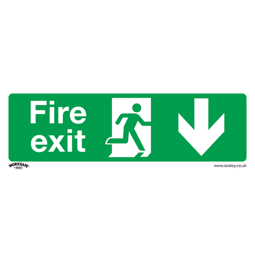 [SS22V1] Worksafe® Fire Exit (Down) Safety Sign - Self-Adhesive Vinyl