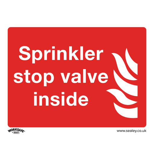 [SS23V1] Worksafe® Sprinkler Stop Valve Safety Sign - Self-Adhesive Vinyl