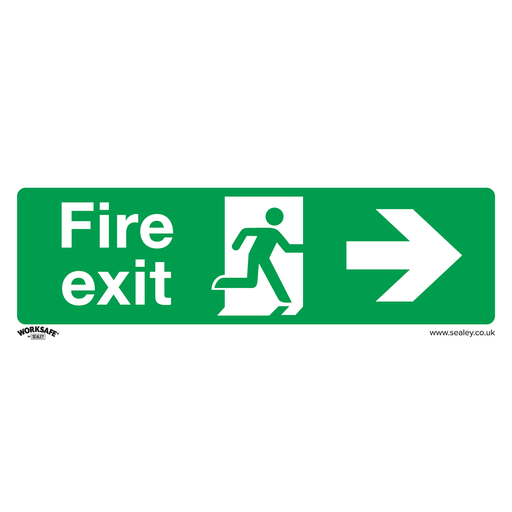 [SS24P10] Worksafe® Fire Exit (Right) Safety Sign, Rigid Plastic - Pack of 10