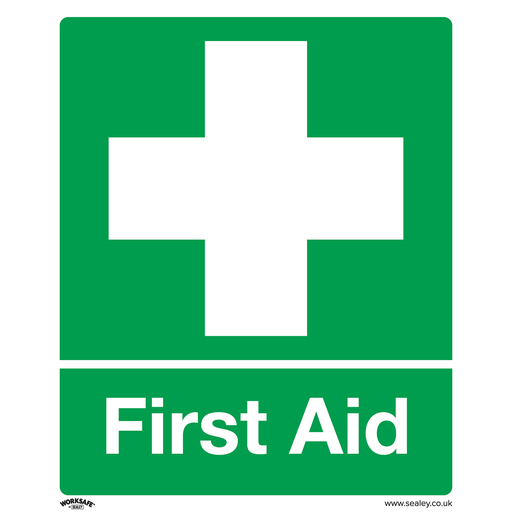 [SS26V10] Worksafe® First Aid Safety Sign, Self-Adhesive Vinyl - Pack of 10